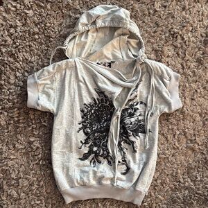 L.A.M.B. Gwen Stefani Asymmetrical Short Sleeve Hoodie size XS